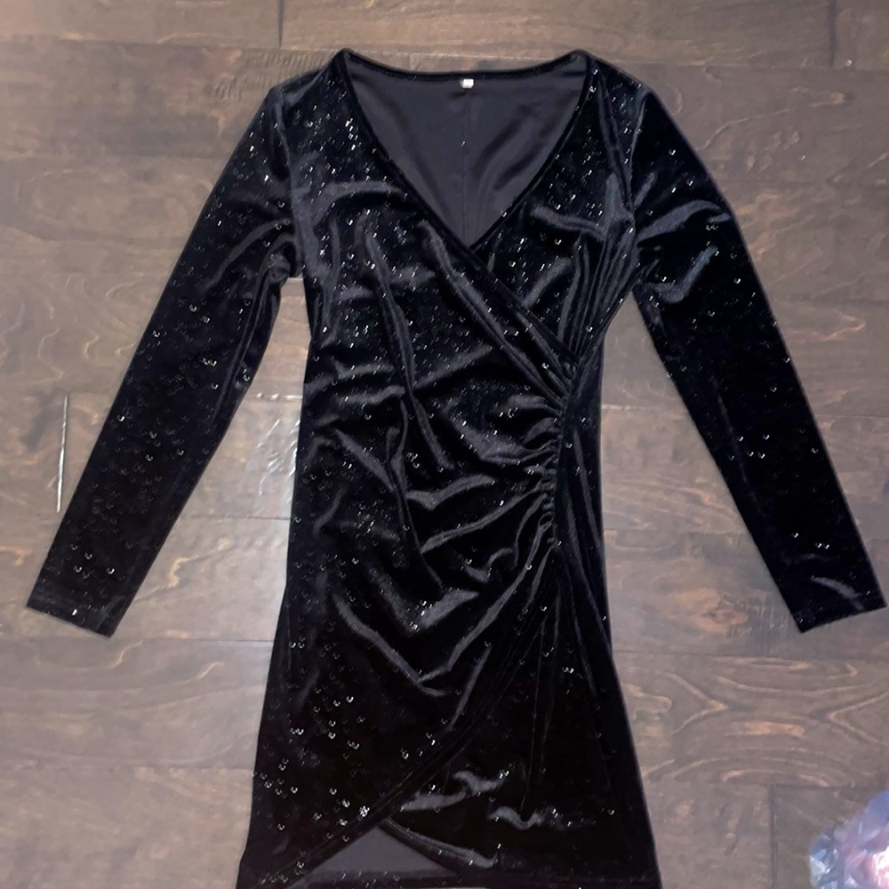 Long sleeve formal sparkly dress